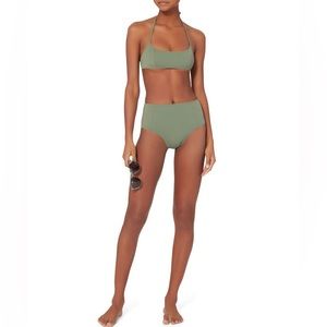 NWOT SOLID & STRIPED Jessica Halter Bikini Top (M) & High Waist bottom(S)